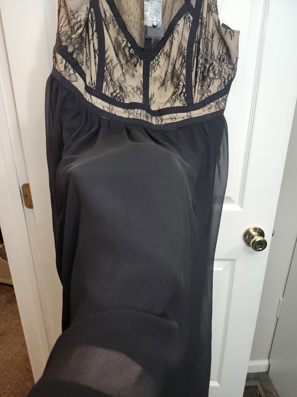 Torrid Black Lace Chiffon Maxi dress, 3X NWT - Picture 7 of 10